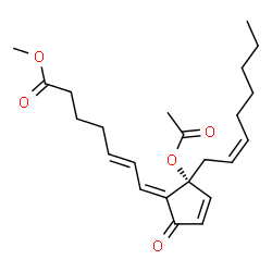 ChemSpider 2D Image | Methyl (5E,7E,14Z)-12-acetoxy-9-oxoprosta-5,7,10,14-tetraen-1-oate | C23H32O5