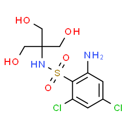ChemSpider 2D Image | 2-Amino-4,6-dichloro-N-[1,3-dihydroxy-2-(hydroxymethyl)-2-propanyl]benzenesulfonamide | C10H14Cl2N2O5S