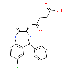 ChemSpider 2D Image | (-)-oxazepam hemisuccinate | C19H15ClN2O5