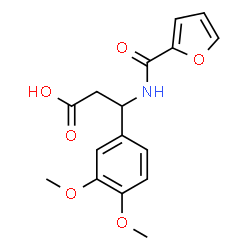 ChemSpider 2D Image | 3-(3,4-Dimethoxyphenyl)-3-(2-furoylamino)propanoic acid | C16H17NO6