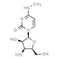 ChemSpider 2D Image | 4-Hydrazino-1-(beta-L-lyxofuranosyl)-2(1H)-pyrimidinone | C9H14N4O5