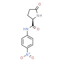 ChemSpider 2D Image | N-(4-Nitrophenyl)-5-oxo-D-prolinamide | C11H11N3O4