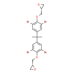 ChemSpider 2D Image | (2R,2'R)-2,2'-{2,2-Propanediylbis[(2,6-dibromo-4,1-phenylene)oxymethylene]}dioxirane | C21H20Br4O4