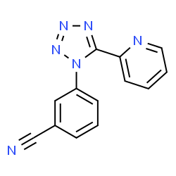 ChemSpider 2D Image | 3-(5-Pyridin-2-yl-tetrazol-1-yl)-benzonitrile | C13H8N6