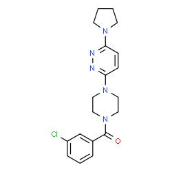 ChemSpider 2D Image | (3-Chlorophenyl){4-[6-(1-pyrrolidinyl)-3-pyridazinyl]-1-piperazinyl}methanone | C19H22ClN5O