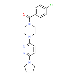 ChemSpider 2D Image | (4-Chlorophenyl){4-[6-(1-pyrrolidinyl)-3-pyridazinyl]-1-piperazinyl}methanone | C19H22ClN5O