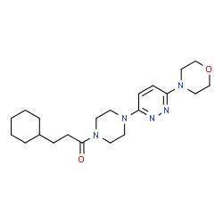 ChemSpider 2D Image | 3-Cyclohexyl-1-{4-[6-(4-morpholinyl)-3-pyridazinyl]-1-piperazinyl}-1-propanone | C21H33N5O2
