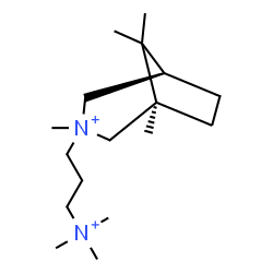 ChemSpider 2D Image | (1R,5R)-1,3,8,8-Tetramethyl-3-[3-(trimethylammonio)propyl]-3-azoniabicyclo[3.2.1]octane | C17H36N2
