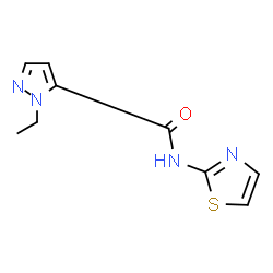 ChemSpider 2D Image | 1-Ethyl-N-(1,3-thiazol-2-yl)-1H-pyrazole-5-carboxamide | C9H10N4OS