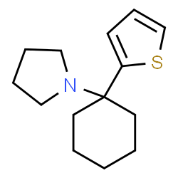 ChemSpider 2D Image | 1-(1-(2-thienyl)cyclohexyl)pyrrolidine | C14H21NS