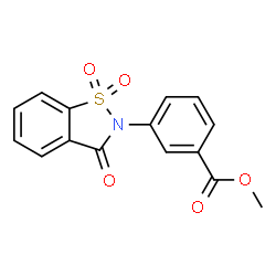 ChemSpider 2D Image | Methyl 3-(1,1-dioxido-3-oxo-1,2-benzothiazol-2(3H)-yl)benzoate | C15H11NO5S