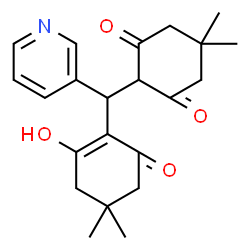 ChemSpider 2D Image | 2-[(2-Hydroxy-4,4-dimethyl-6-oxo-1-cyclohexen-1-yl)(3-pyridinyl)methyl]-5,5-dimethyl-1,3-cyclohexanedione | C22H27NO4
