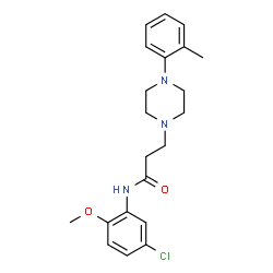 ChemSpider 2D Image | N-(5-Chloro-2-methoxyphenyl)-3-[4-(2-methylphenyl)-1-piperazinyl]propanamide | C21H26ClN3O2