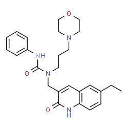 ChemSpider 2D Image | 1-[(6-Ethyl-2-oxo-1,2-dihydro-3-quinolinyl)methyl]-1-[3-(4-morpholinyl)propyl]-3-phenylurea | C26H32N4O3