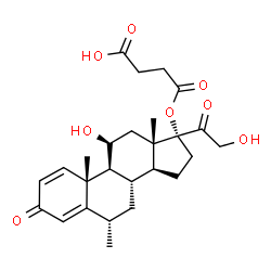 ChemSpider 2D Image | Methylprednisolone 17-hemisuccinate | C26H34O8