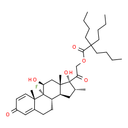 ChemSpider 2D Image | (11beta,16alpha)-9-Fluoro-11,17-dihydroxy-16-methyl-3,20-dioxopregna-1,4-dien-21-yl 2,2-dibutylhexanoate | C36H55FO6