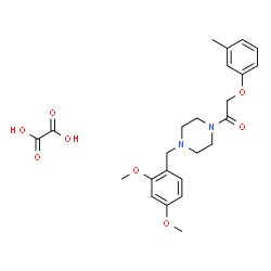 ChemSpider 2D Image | 1-[4-(2,4-Dimethoxybenzyl)-1-piperazinyl]-2-(3-methylphenoxy)ethanone ethanedioate (1:1) | C24H30N2O8