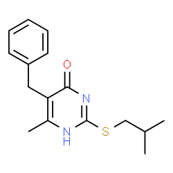 ChemSpider 2D Image | 5-Benzyl-2-(isobutylsulfanyl)-6-methylpyrimidin-4-ol | C16H20N2OS