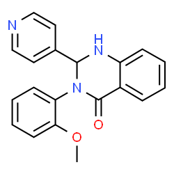 ChemSpider 2D Image | 3-(2-Methoxyphenyl)-2-(4-pyridinyl)-2,3-dihydro-4(1H)-quinazolinone | C20H17N3O2
