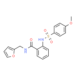 ChemSpider 2D Image | N-(2-furanylmethyl)-2-[(4-methoxyphenyl)sulfonylamino]benzamide | C19H18N2O5S