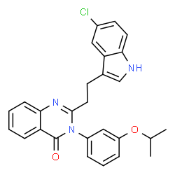 ChemSpider 2D Image | 2-[2-(5-Chloro-1H-indol-3-yl)ethyl]-3-(3-isopropoxyphenyl)-4(3H)-quinazolinone | C27H24ClN3O2