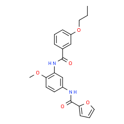 ChemSpider 2D Image | N-{4-Methoxy-3-[(3-propoxybenzoyl)amino]phenyl}-2-furamide | C22H22N2O5