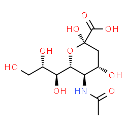 ChemSpider 2D Image | 5-(acetylamino)-3,5-dideoxy-L-glycero-beta-L-altro-non-2-ulopyranosonic acid | C11H19NO9