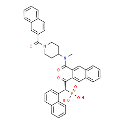 ChemSpider 2D Image | 2-[3-({METHYL[1-(2-NAPHTHOYL)PIPERIDIN-4-YL]AMINO}CARBONYL)-2-NAPHTHYL]-1-(1-NAPHTHYL)-2-OXOETHYLPHOSPHONIC ACID | C40H35N2O6P