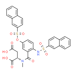 ChemSpider 2D Image | N-Methyl-N-{2-[(2-naphthylsulfonyl)amino]-5-[(2-naphthylsulfonyl)oxy]benzoyl}-L-aspartic acid | C32H26N2O10S2