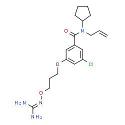 ChemSpider 2D Image | N-ALLYL-5-AMIDINOAMINOOXY-PROPYLOXY-3-CHLORO-N-CYCLOPENTYLBENZAMIDE | C19H27ClN4O3