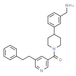 ChemSpider 2D Image | [4-(3-AMINOMETHYL-PHENYL)-PIPERIDIN-1-YL]-(5-PHENETHYL- PYRIDIN-3-YL)-METHANONE | C26H29N3O