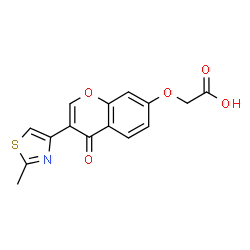 ChemSpider 2D Image | {[3-(2-Methyl-1,3-thiazol-4-yl)-4-oxo-4H-chromen-7-yl]oxy}acetic acid | C15H11NO5S