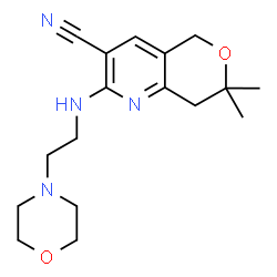 ChemSpider 2D Image | 7,7-Dimethyl-2-{[2-(4-morpholinyl)ethyl]amino}-7,8-dihydro-5H-pyrano[4,3-b]pyridine-3-carbonitrile | C17H24N4O2
