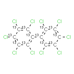 ChemSpider 2D Image | Decachloro(~13~C_12_)biphenyl | 13C12Cl10