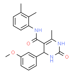 ChemSpider 2D Image | N-(2,3-Dimethylphenyl)-4-(3-methoxyphenyl)-6-methyl-2-oxo-1,2,3,4-tetrahydro-5-pyrimidinecarboxamide | C21H23N3O3