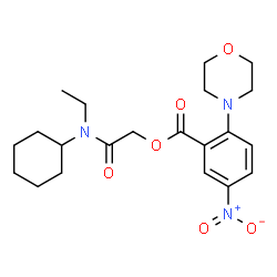 ChemSpider 2D Image | 2-[Cyclohexyl(ethyl)amino]-2-oxoethyl 2-(4-morpholinyl)-5-nitrobenzoate | C21H29N3O6