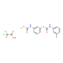 ChemSpider 2D Image | 2,2-Dichloropropanoic acid - 3-[(methoxycarbonyl)amino]phenyl (3-methylphenyl)carbamate (1:1) | C19H20Cl2N2O6