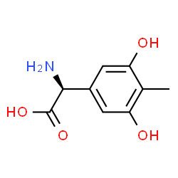 ChemSpider 2D Image | (2S)-Amino(3,5-dihydroxy-4-methylphenyl)acetic acid | C9H11NO4