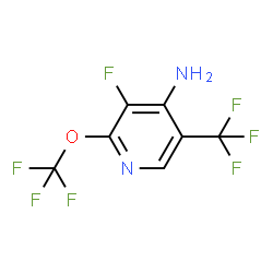ChemSpider 2D Image | 3-Fluoro-2-(trifluoromethoxy)-5-(trifluoromethyl)-4-pyridinamine | C7H3F7N2O