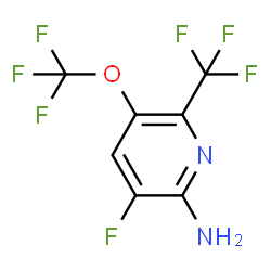 ChemSpider 2D Image | 3-Fluoro-5-(trifluoromethoxy)-6-(trifluoromethyl)-2-pyridinamine | C7H3F7N2O