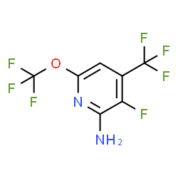 ChemSpider 2D Image | 3-Fluoro-6-(trifluoromethoxy)-4-(trifluoromethyl)-2-pyridinamine | C7H3F7N2O