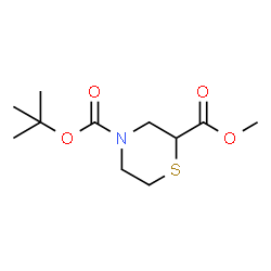 ChemSpider 2D Image | 4-tert-Butyl 2-methyl thiomorpholine-2,4-dicarboxylate | C11H19NO4S