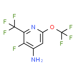 ChemSpider 2D Image | 3-Fluoro-6-(trifluoromethoxy)-2-(trifluoromethyl)-4-pyridinamine | C7H3F7N2O