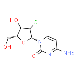 ChemSpider 2D Image | 4-Amino-1-(2-chloro-2-deoxy-beta-D-glycero-pentofuranosyl)-2(1H)-pyrimidinone | C9H12ClN3O4