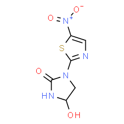 ChemSpider 2D Image | 4-Hydroxy-1-(5-nitro-1,3-thiazol-2-yl)-2-imidazolidinone | C6H6N4O4S