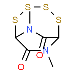 ChemSpider 2D Image | 7,9-Dimethyl-2,3,4,5-tetrathia-7,9-diazabicyclo[4.2.2]decane-8,10-dione | C6H8N2O2S4