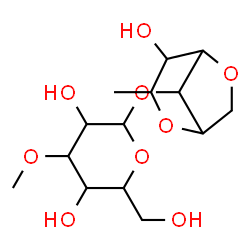 ChemSpider 2D Image | 1,5:3,6-Dianhydro-1-methyl-4-O-(3-O-methylhexopyranosyl)hexitol | C14H24O9