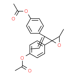 ChemSpider 2D Image | 4-{(1E)-1-[2-(4-Acetoxyphenyl)-3-methyl-2-oxiranyl]-1-propen-1-yl}phenyl acetate | C22H22O5
