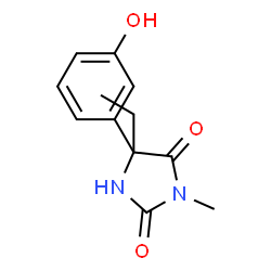 ChemSpider 2D Image | 5-Ethyl-5-(3-hydroxyphenyl)-3-methyl-2,4-imidazolidinedione | C12H14N2O3