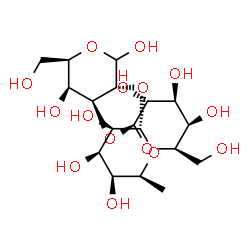 ChemSpider 2D Image | 6-Deoxy-alpha-L-talopyranosyl-(1->2)-[beta-D-galactopyranosyl-(1->3)]-D-galactopyranose | C18H32O15